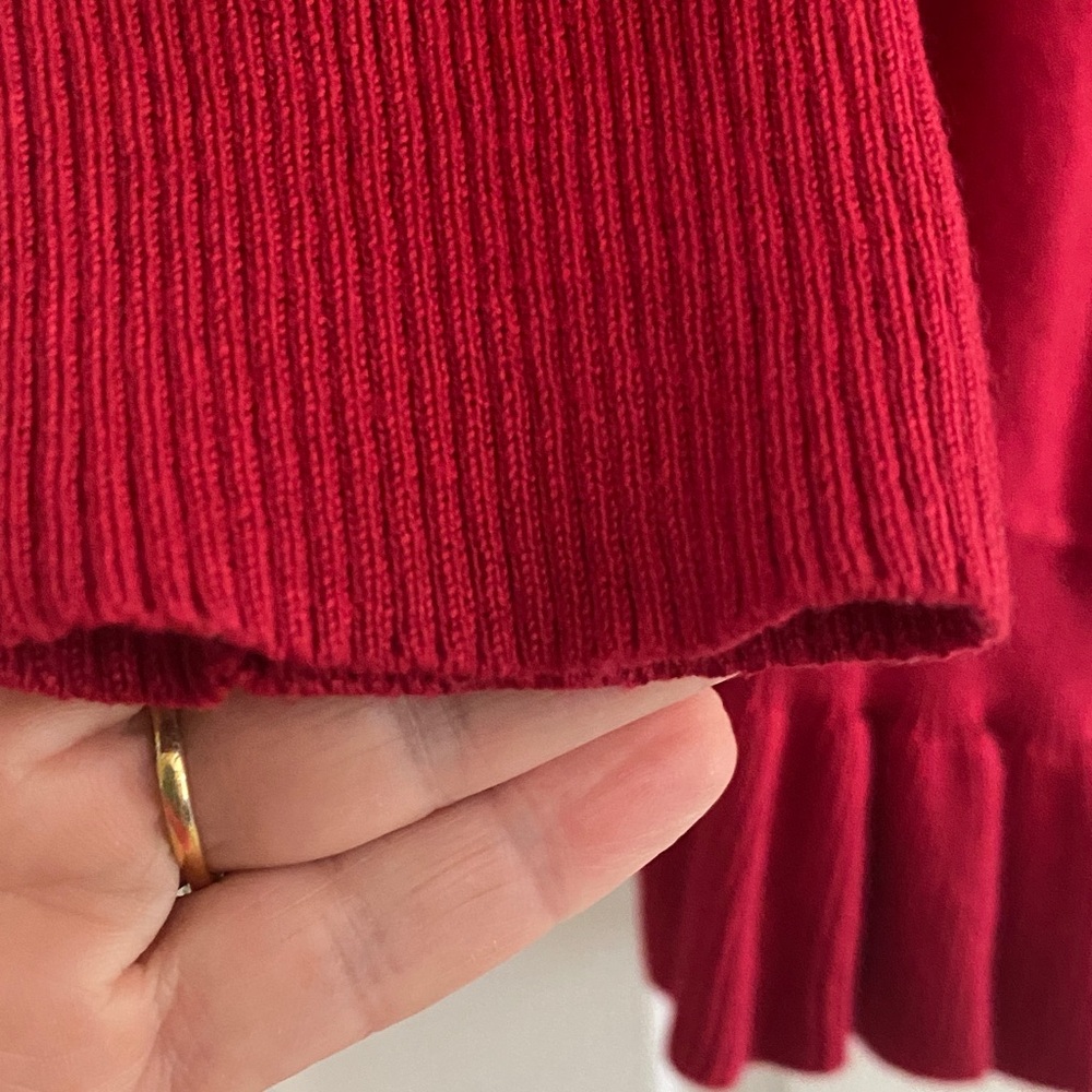 Style & Co. Red Ruffled Cardigan - Picture 7 of 10